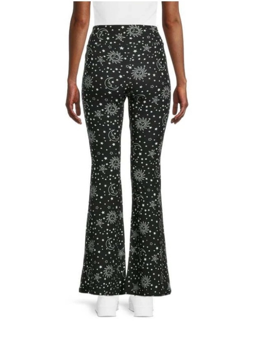 No Boundaries Black Star & Moon Print Flare Pants XL or XXL